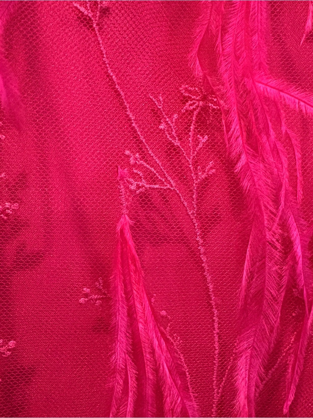 Milly Vibrant Fuchsia Feathered Mini Dress NWT - Picture 6 of 13